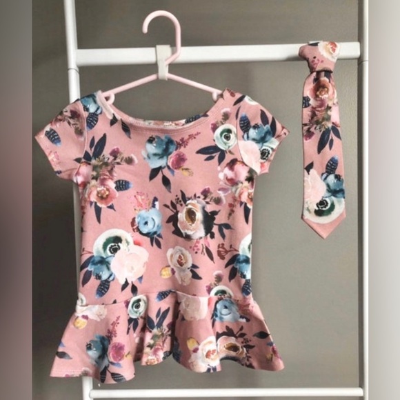 New Organic Peplum Floral Toddler Top Canadian Small Shop Handmade - Picture 3 of 5